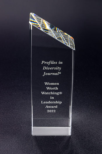 Profiles in Diversity Journal Women Worth Watching in Leadership Crystal Award 2022