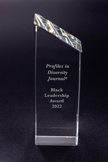 Profiles in Diversity Journal Black Leadership Crystal Award 2022