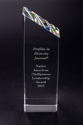 Profiles in Diversity Journal Native American Indigenous Leadership Crystal Award 202