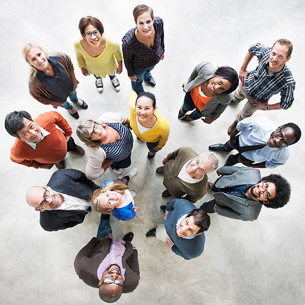Diverse People Friendship Togetherness Happiness Aerial View Concept